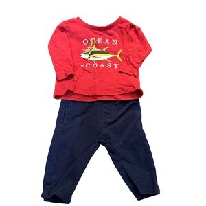 Red Christmas‎ Fish Ocean Coast Graphic Baby Outfit